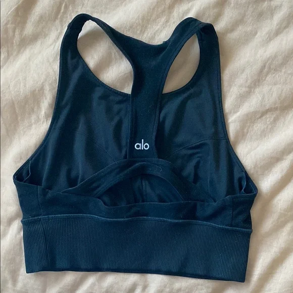 ALO Yoga Black Racerback Sports Bra Intimates - Picture 2 of 2